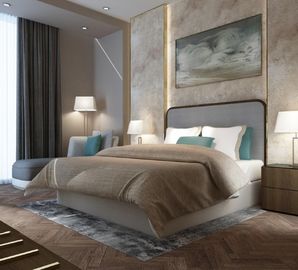 Harga yang bagus Dubai Luxury Hotel Style Bedroom Furniture Modern Design Metal Frame on line