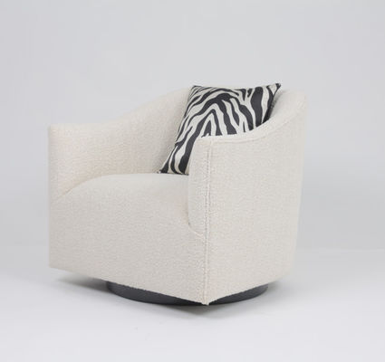 Harga yang bagus Modern Living Room Luxury Fabric Fluffy Single Beige Armchair on line