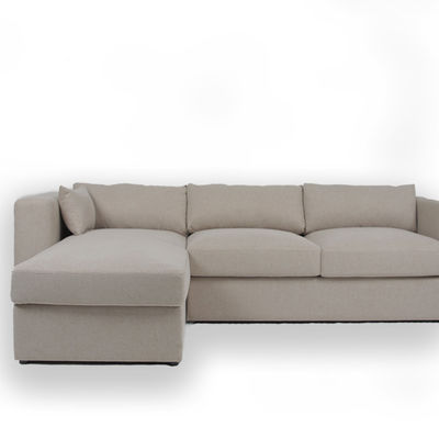 Harga yang bagus Contemporary 3 Seater L Shape Fabric White Velvet Sectional Sofa on line