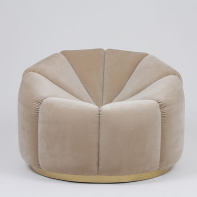Harga yang bagus Living Room Furniture Single Velvet Pumpkin Leisure Sofa With Metal Base on line
