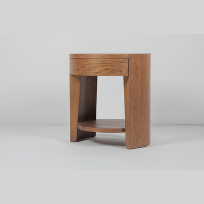 Harga yang bagus Wood Bottom Corner Round Cabinet Night Stand Minimalist Bedside on line