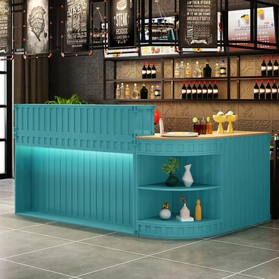 Harga yang bagus Iron Type Arc Modeling Modern Bar Counter Custom Made on line