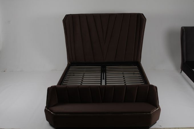Metal Zipper Bed Bedroom Furniture Lurxury Lit Double King Size 0