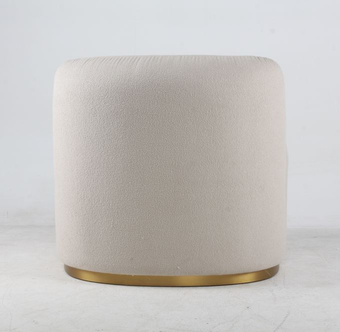 Living Room White Fabric Boucle Accent Leisure Chair Modern Style 0