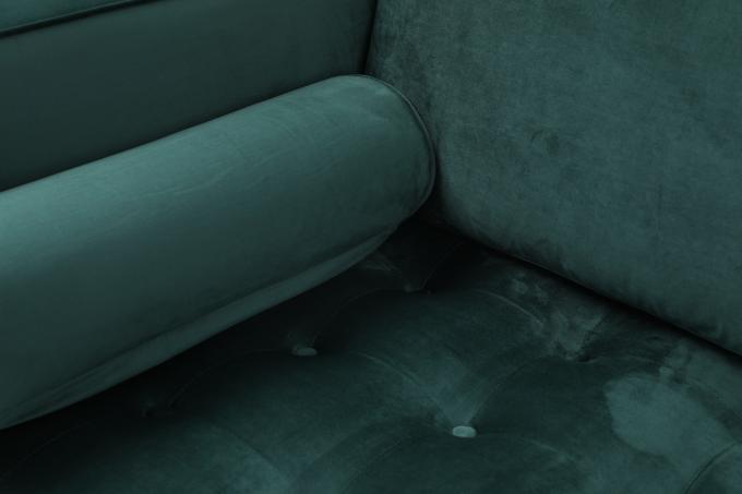 Retro Industrial Style Velvet Fabric 3 Seater Sofa Homestay Light Luxury Green 1