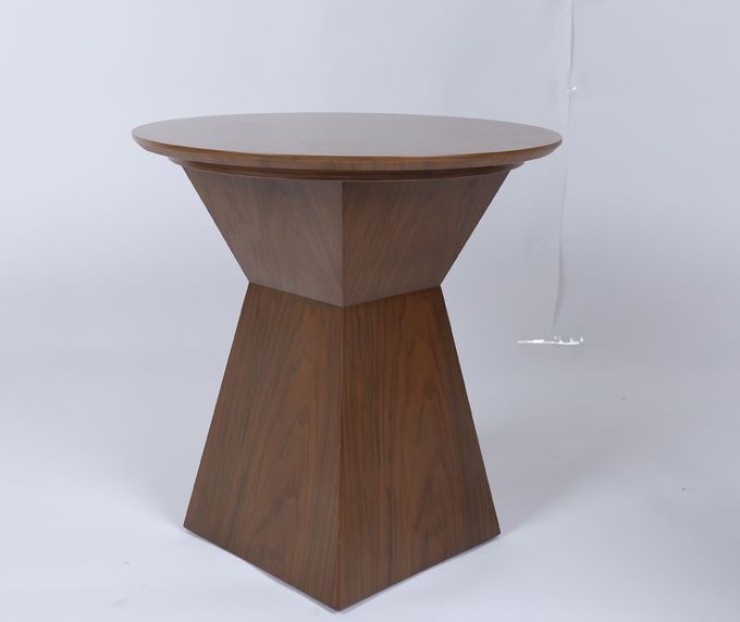 Luxury Modern Custom Solid Wood Round Table With Cinched Center Squared Base 0