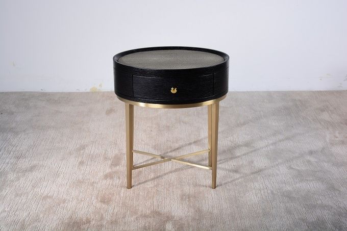 Hot Contemporary Bedside Table Simple Generous Wooden Metal Frame 2