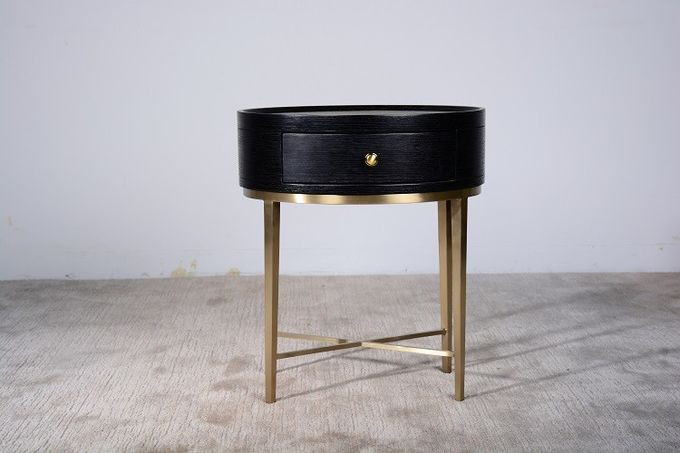 Hot Contemporary Bedside Table Simple Generous Wooden Metal Frame 1