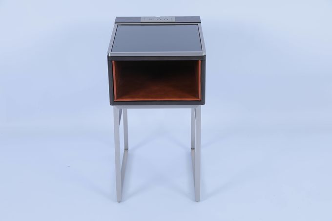 Modern Hotel Meja Tamu Kayu Padat Baja Rinsless Custom Meja Malam 2