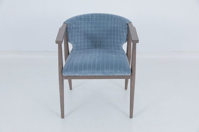 Kursi Makan Hospitalitas Vintage Kursi Lengan Biru Oak 1