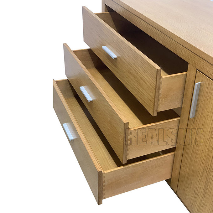 Hotel Customized Cabinet Veneer With 42" Wide Open Desk 24" Wide Mini Fridge Storage 1