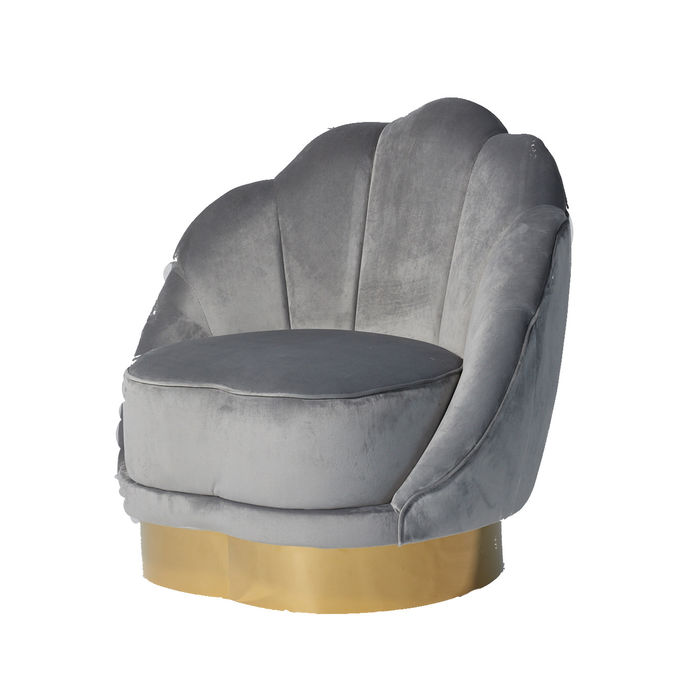 American Velvet Fabric Scallop Shell Shaped Living Room Sofa 0