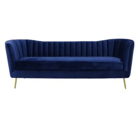 Italian Style Velvet Living Room Fabric Sofas With Stainless Steel Legs 1