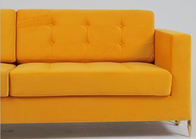 Modern Living Room Velvet Fabric Sofa Couch 2240x960x820mm 3