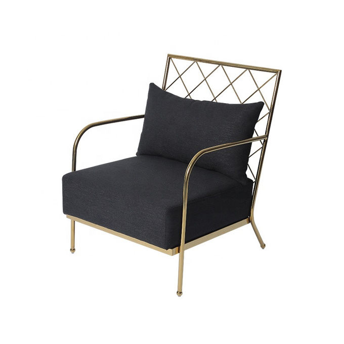 European Style Modern Design Furniture Gold Frame Lounge Chair 2