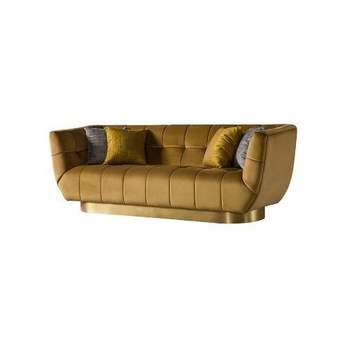 W 210cm Gold Base Comfortable Living Room Sofa 4
