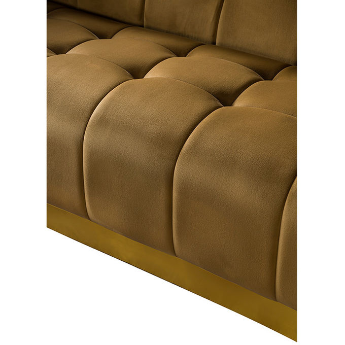 W 210cm Gold Base Comfortable Living Room Sofa 1