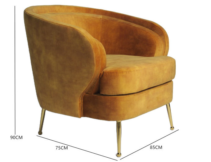 Modern Gold Stainless Steel Legs 90cm Living Room Couches 2