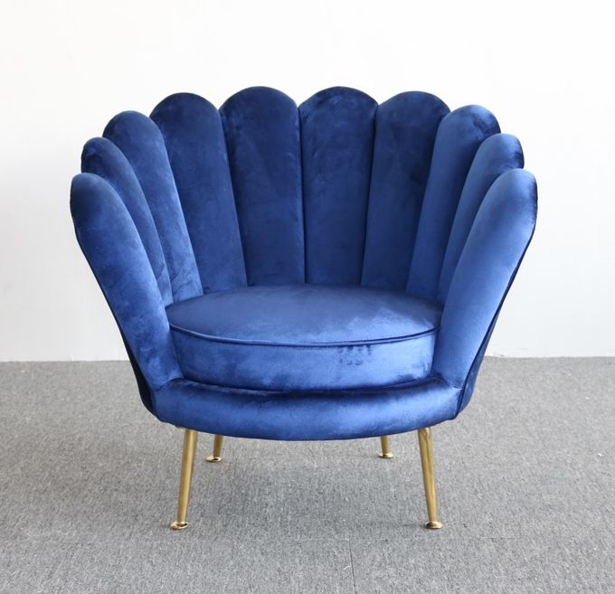 Nordic Style Flower Shape 78cm Height Velvet Accent Armchair 1