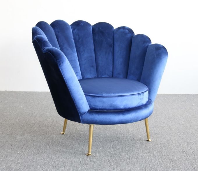 Nordic Style Flower Shape 78cm Height Velvet Accent Armchair 0