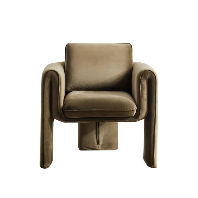 Single 75*82*70cm Beige Velvet Armchair Living Room Sofa 4
