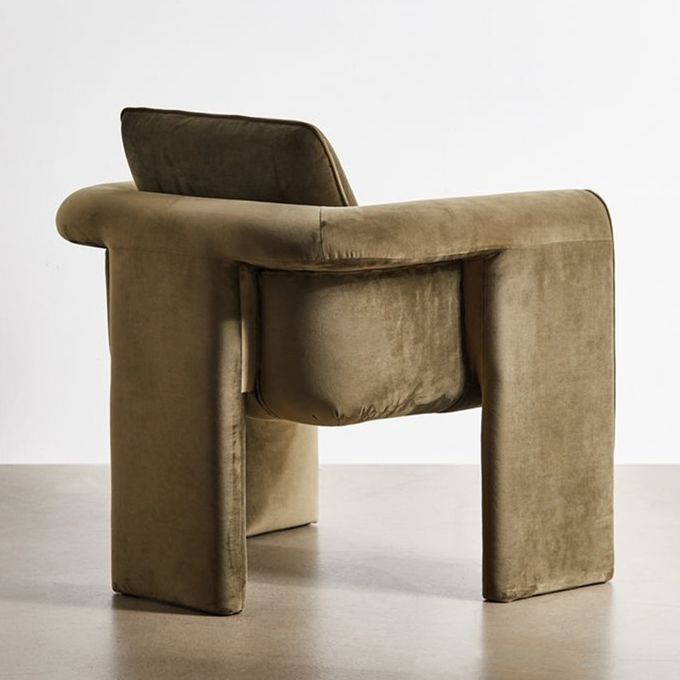 Single 75*82*70cm Beige Velvet Armchair Living Room Sofa 2