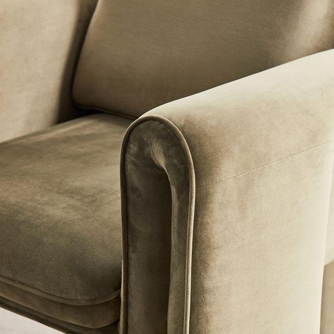 Single 75*82*70cm Beige Velvet Armchair Living Room Sofa 1