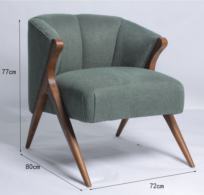 American Style Webbing Armchair Sofa Chair With Solid Wood Legs 0
