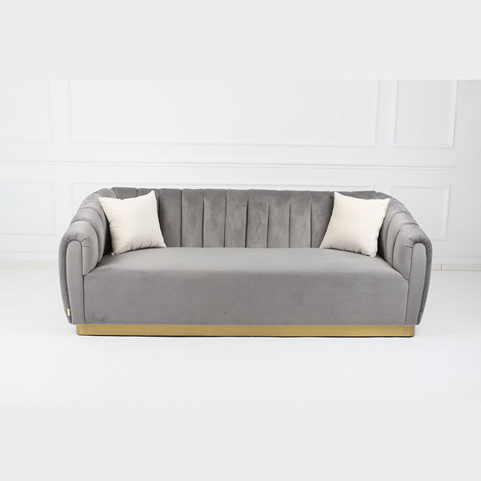 Living Room Leisure Velvet Long Sofa American Style Modern 1