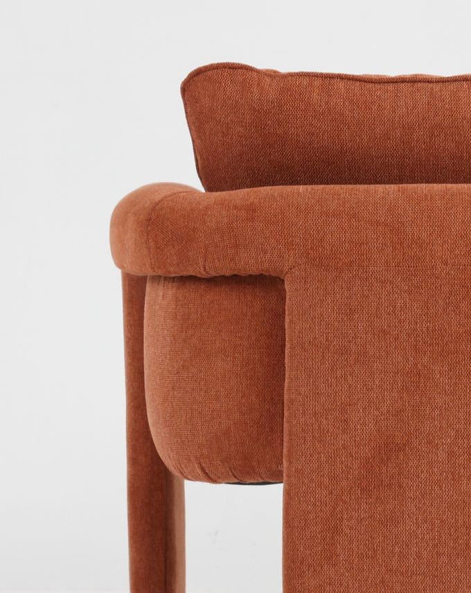 Living Room Velvet Tri Leg Leisure Chair Upholstered Modern Design 0